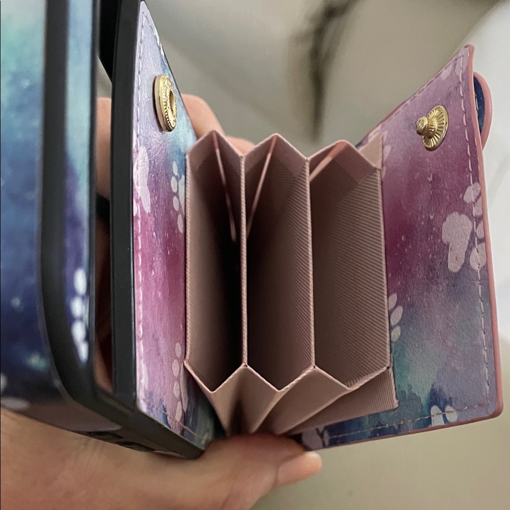 Cat Print Galaxy 8A Phone Case with Strap and Cardholder - Picture 3 of 4